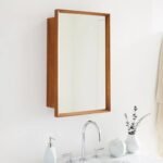 Hulz Mid-Century Bathroom Mirror Cabinet - Brown Color