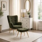 Montana Armchair Set – Natural Wood Armchair with Matching Footrest