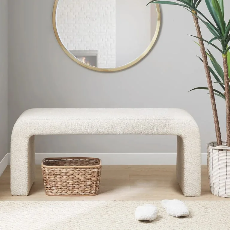 Sora Natural Wood Waterfall Bench – Sculpted Corners