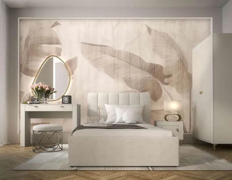 Liora Bedroom Set – Upholstered Headboard & Vanity