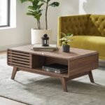 Sitza Natural Wood Coffee Table with Sliding Storage