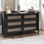 Zeno – Black Rattan 6-Drawer Wide Chest