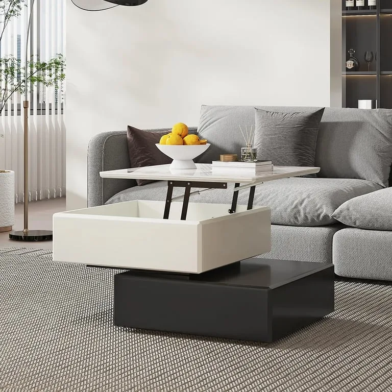 Elevia Lift-Top Coffee Table – Smart Functionality in Natural Wood