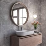 Aurora – Multipurpose Round Wood Mirror-Natural Wood Frame