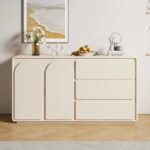 Archa Natural Wood Sideboard – Sculpted Front with Soft Rounded Edges