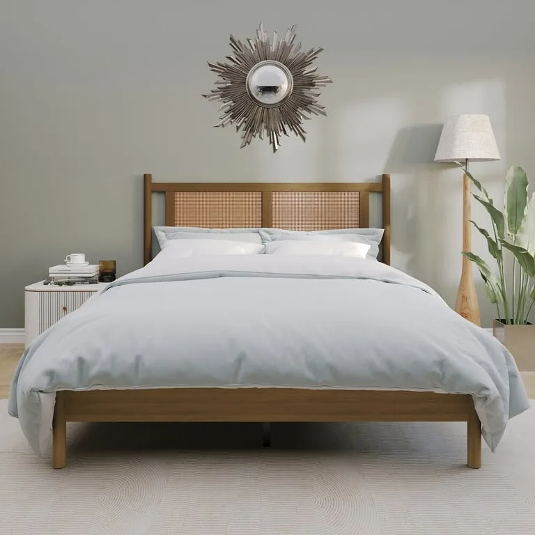 Rava Natural Wood Bed