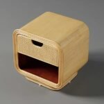 Demnal Nightstand Rattan with Natural wood