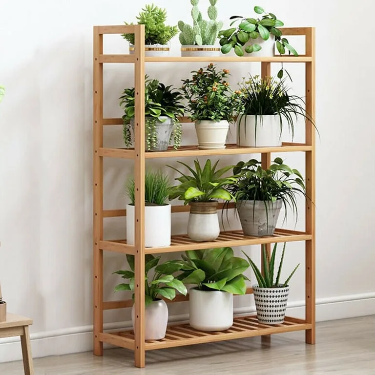 Timber Bamboo Shelving unit | 4 shelves