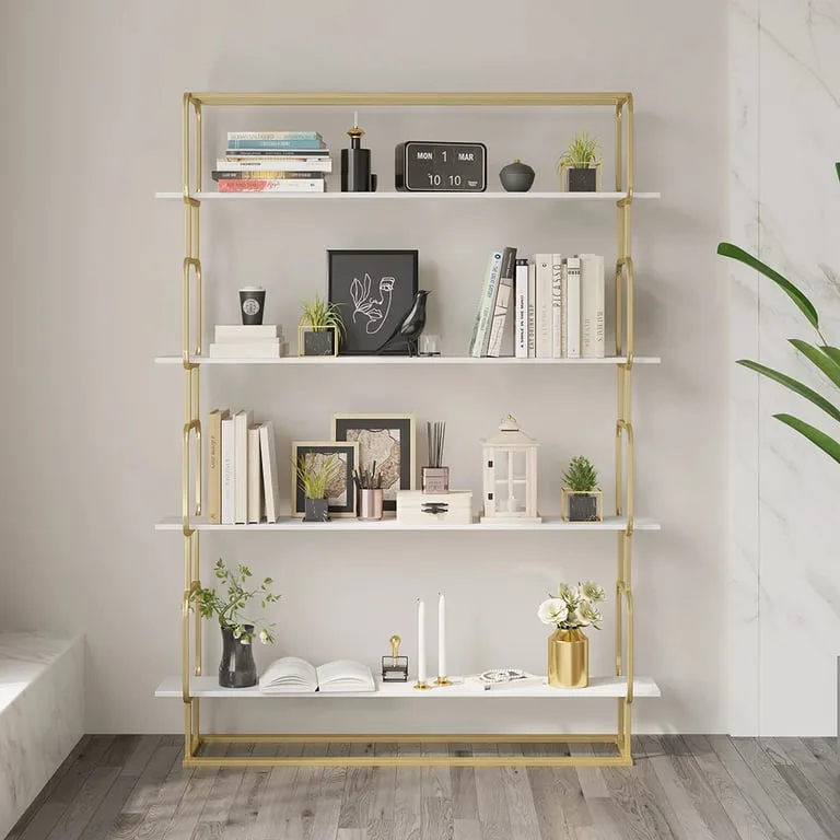 Clarisse – Modern Tall Freestanding Bookcase & 4 Shelves