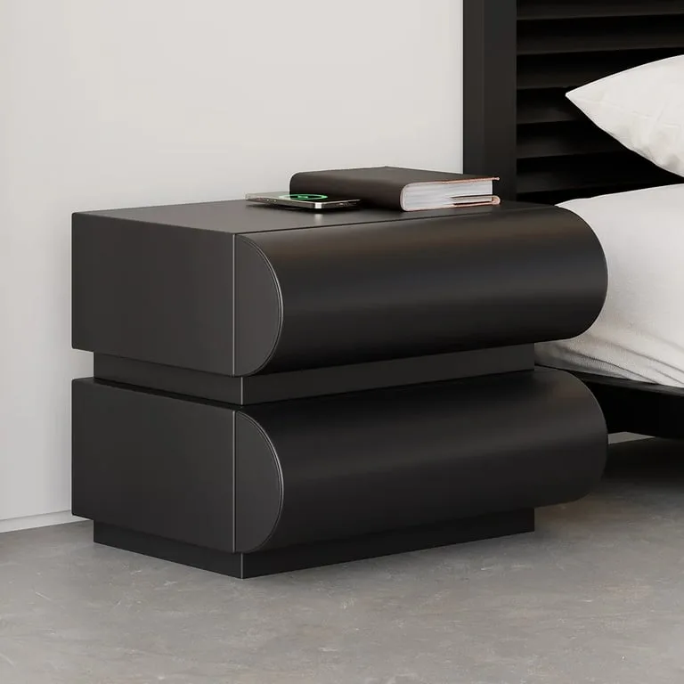 Humply – Curved Drawer Nightstand in Natural Wood