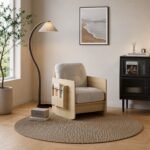 Vai Rocking Chair – Natural Wood with Side Storage