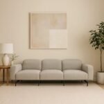 Olivaro Low-Profile 3-Seater – Taupe Beige with Matte Black Legs