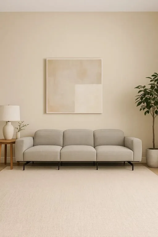 Olivaro Low-Profile 3-Seater – Taupe Beige with Matte Black Legs