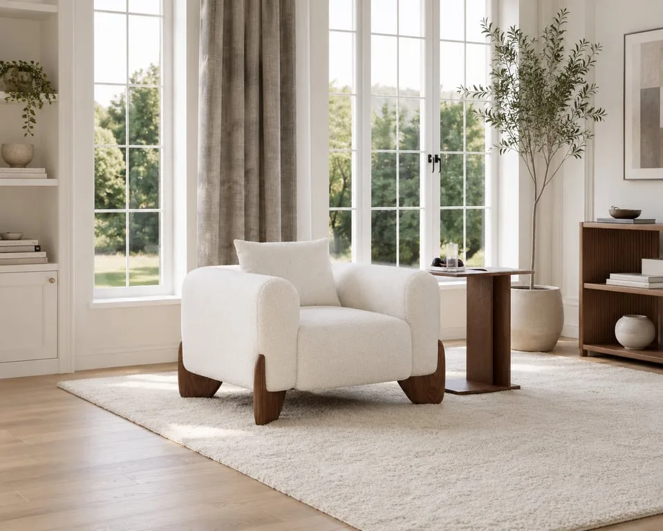 Mirol Curved Armchair -Natural Wood