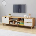 Boxline White and wooden TV Stand