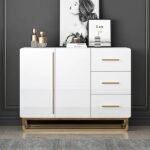 Crambella White Sideboard Natural wood with drawers and shelves