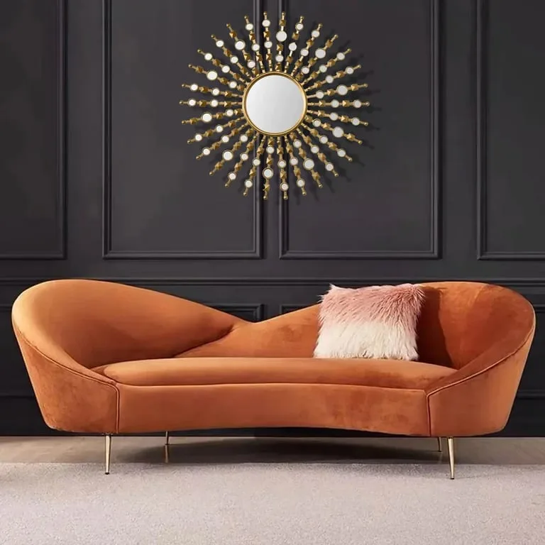 Kenive Modern 3-Seater Curved Sofa