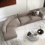 Montero Curved Sectional -Natural Wood