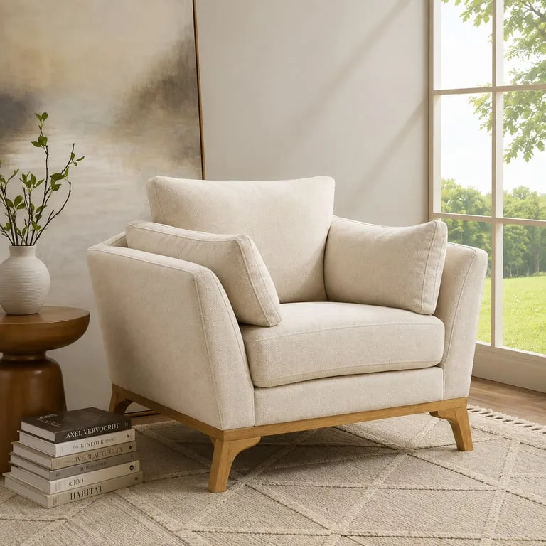 Clair Armchair - Natural Wood.
