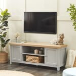 Sleek grey TV table