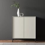 Caval White Shoe Storage Cabinet with 2 Doors