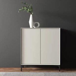 Caval White Shoe Storage Cabinet with 2 Doors