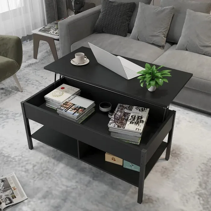 Pinero Natural Wood Lift -Top Coffee Table with Storage