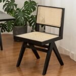 Rivo Black Wood & Cane Dining Chair