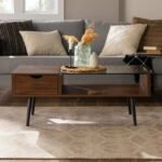 Elvo Glass & Natural Wood Coffee Table