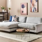 Malvena Right-Hand L-Shaped Fabric Sofa – Natural Wood