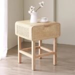 Amélie - Natural Wood & Rattan Side Table