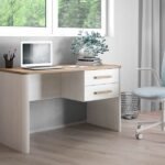 Élora Modern Desk with 2 Drawers – Natural Wood