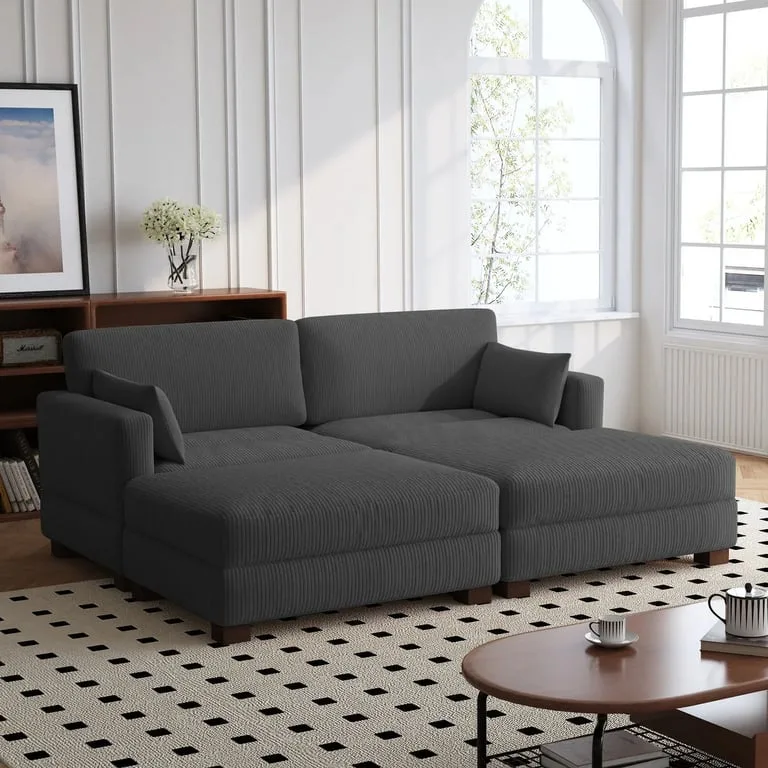 Rusto Sofa – Natural Wood Convertible Modular Sectional