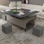 Smila Multifunctional Natural Wood Coffee table - 5 pieces