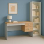 Belvoro - Modern Wooden Study Desk with Drawers - Natural wood