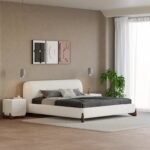 Creven Modern Bed - Natural wood