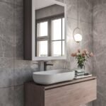 Peria – Multifunctional LED Bathroom Mirror with Natural Wood Storage
