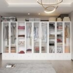 Glassy Multi-unit and multi-use wardrobe natural wood