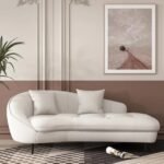Curved Modern Lounge Sofa - Natural Wood - Arlo