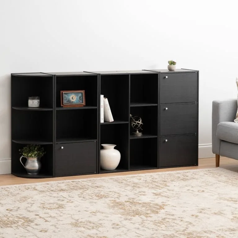 Daizzy Black Corner Shelf Unit | 3 shelves