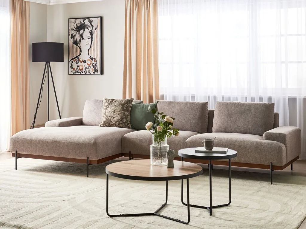 Moris L-Shaped Sectional Natural wood