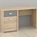 Cléon Modern Desk with 2 Drawers – Natural Wood