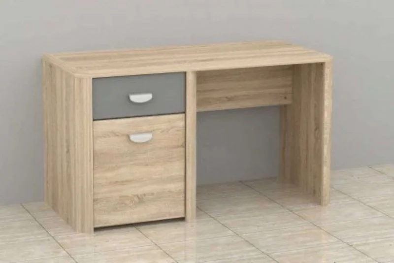 Cléon Modern Desk with 2 Drawers – Natural Wood
