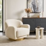 Aurix – Swivel Lounge Chair with Golden Stainless Base