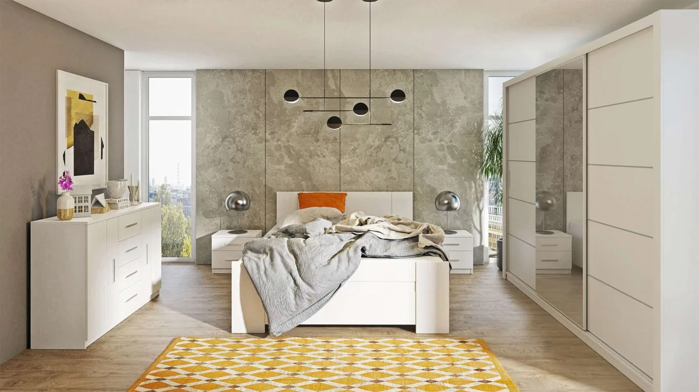 Aura Modern Bedroom Set – Natural wood