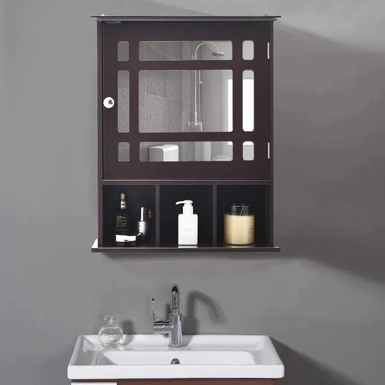Nova Wall Mounted Bathroom Cabinet - Natural wood