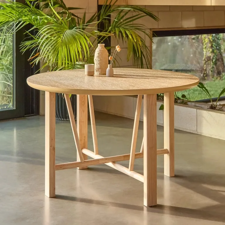 Miro Round Dining Table – Natural Wood