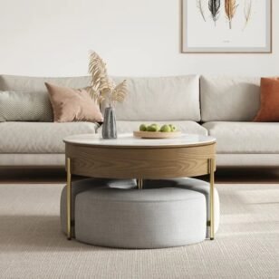 Zavo Lift-Top Coffee Table – Natural Wood & Storage