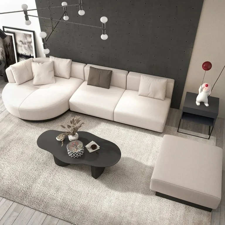 Sandro L-Shaped Sectional – Natural Wood