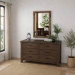 Ferrao – Natural Wood Frame Bathroom Vanity Mirror